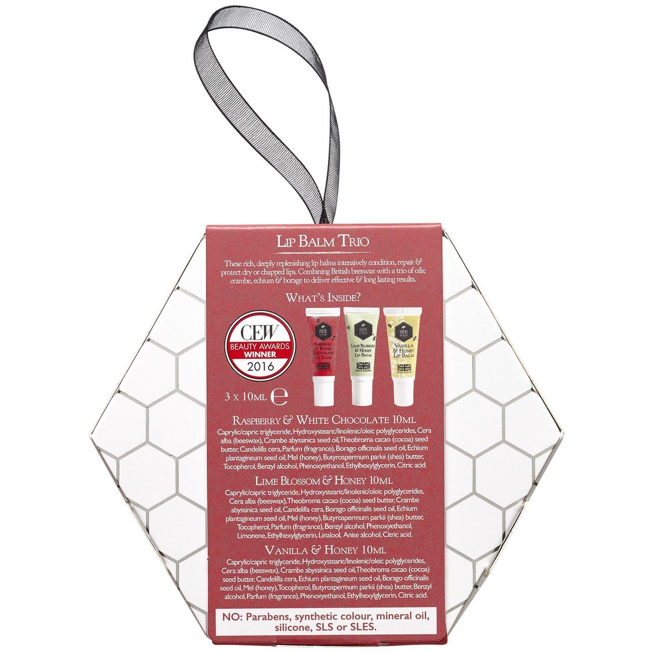 Bee Good Lip Balm Trio Christmas Gift Pack back view
